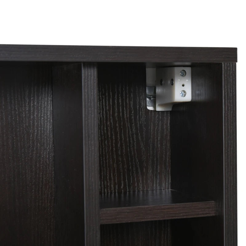 HOMCOM Wall Mounted Desk with Storage Shelves, Floating Desk with Foldable Tabletop, Space Saving Computer Writing Table, Coffee