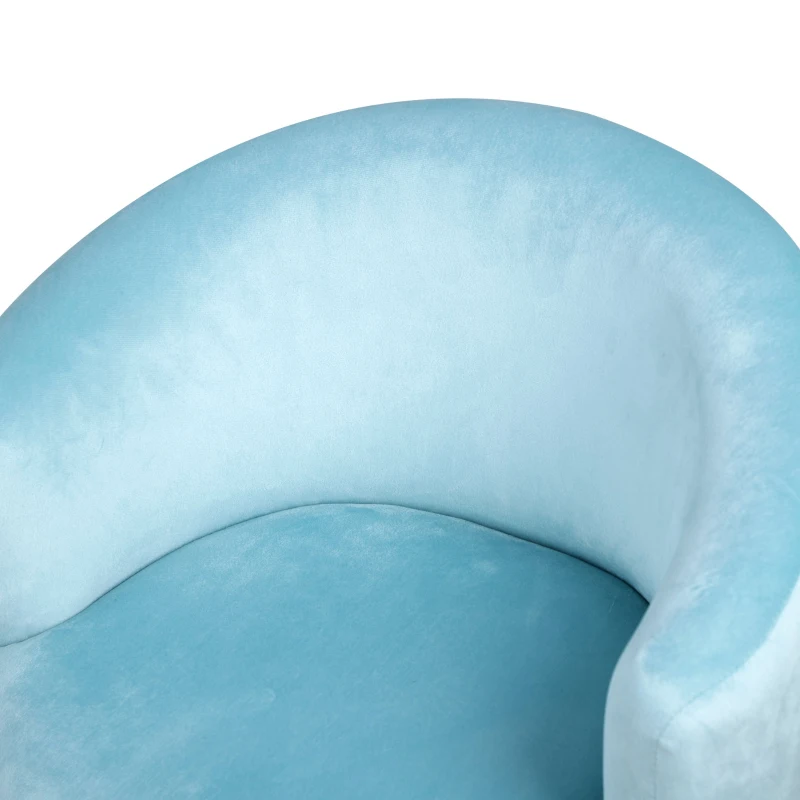 Qaba Velvet Kids Armchair Kids Furniture with Armrest, Plastic Legs - Blue
