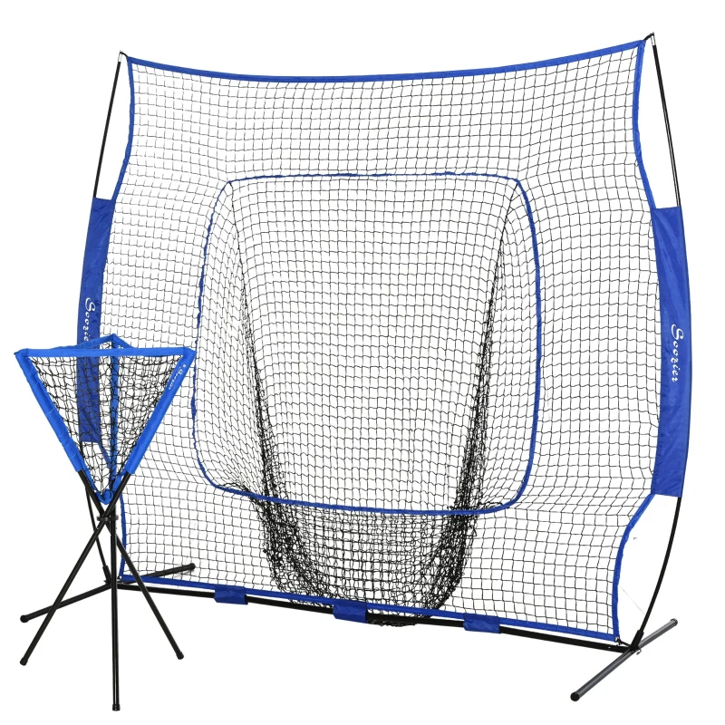 Soozier 7x7.5ft Portable Baseball Net Set of 2 w/Collector and Storage Bag for Daily Train