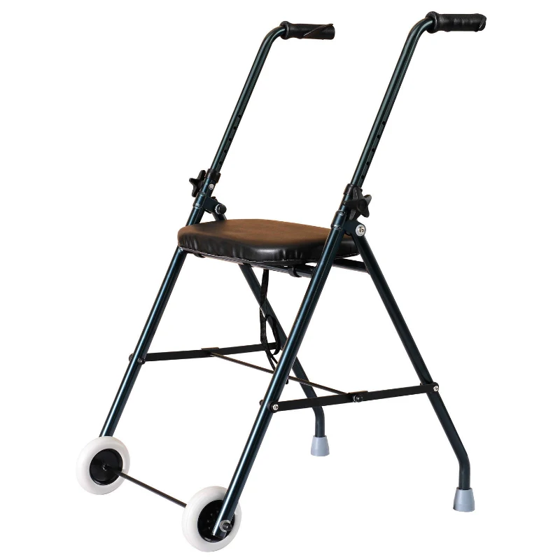 HOMCOM Folding Adjustable Walker Rollator Healthcare Wheeled Mobility Walking Aid with Seat Aluminum Lightweight