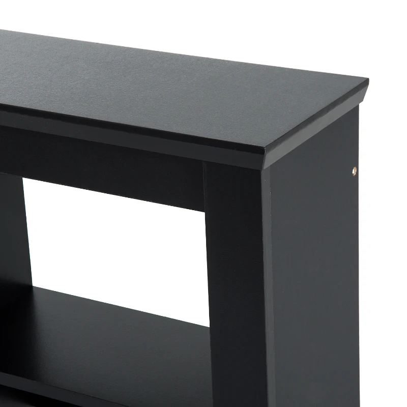 HOMCOM Triple Wall Mounted Media Storage Floating CD DVD Shelves Rack Hanging Organizer Unit Black