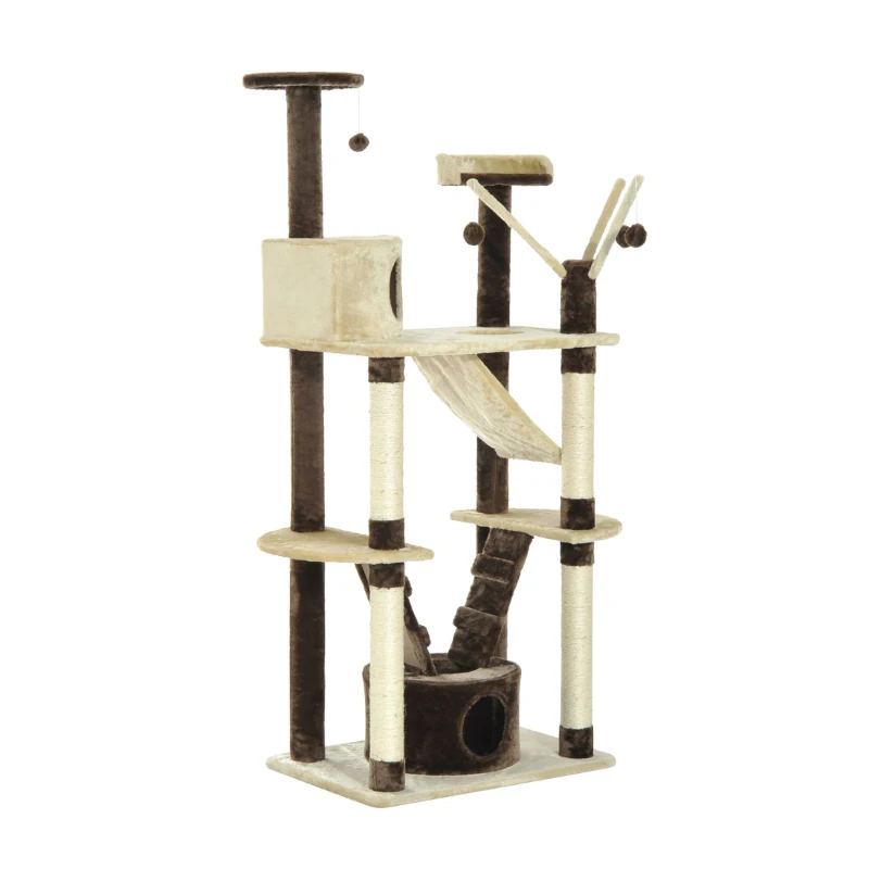 PawHut 71-inch Multilevel Condo Cat Tree Scratching House