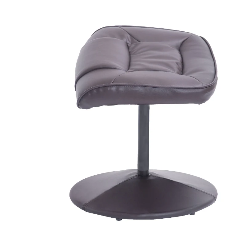 HomCom Ergonomic Faux Leather Lounge Armchair Recliner And Ottoman Set - Dark Brown