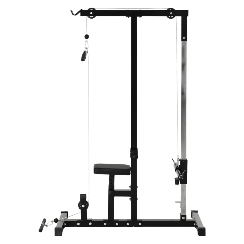 Soozier Power Rack Exercise Pulldown Weight Machine with 5 Adjustable Cable Positions for Strengthening Many Muscle Groups Home Gym, 41" x 47" x 71"