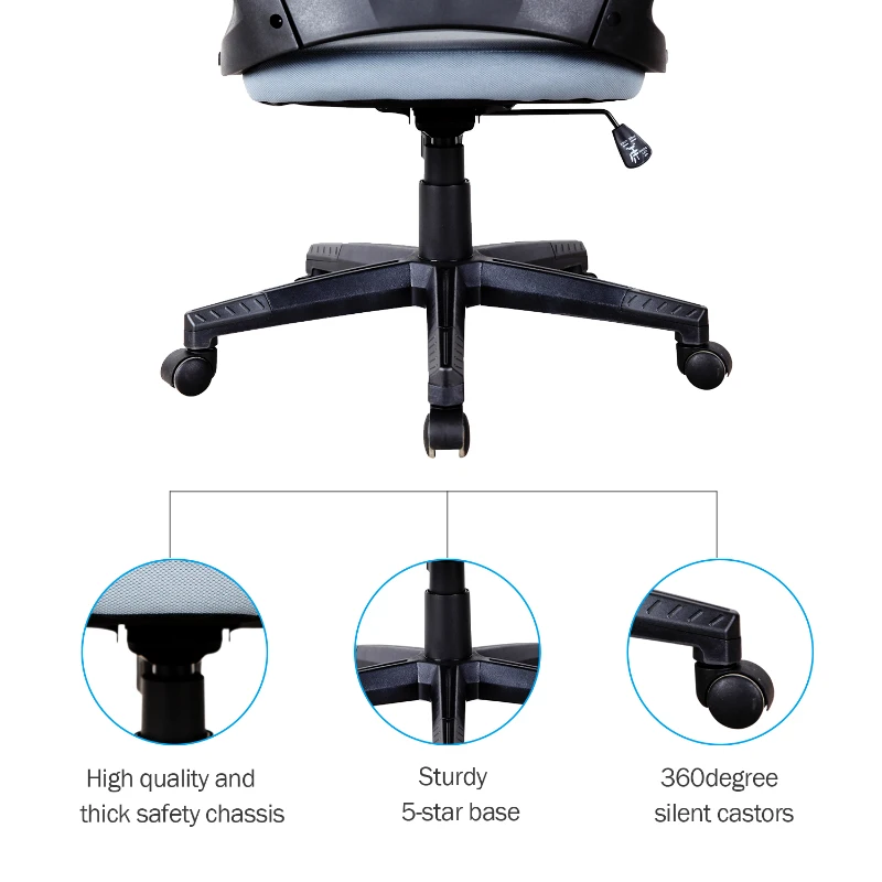 Vinsetto Ergonomic Gaming/Office Chair Height Adjustable Swivel Grey