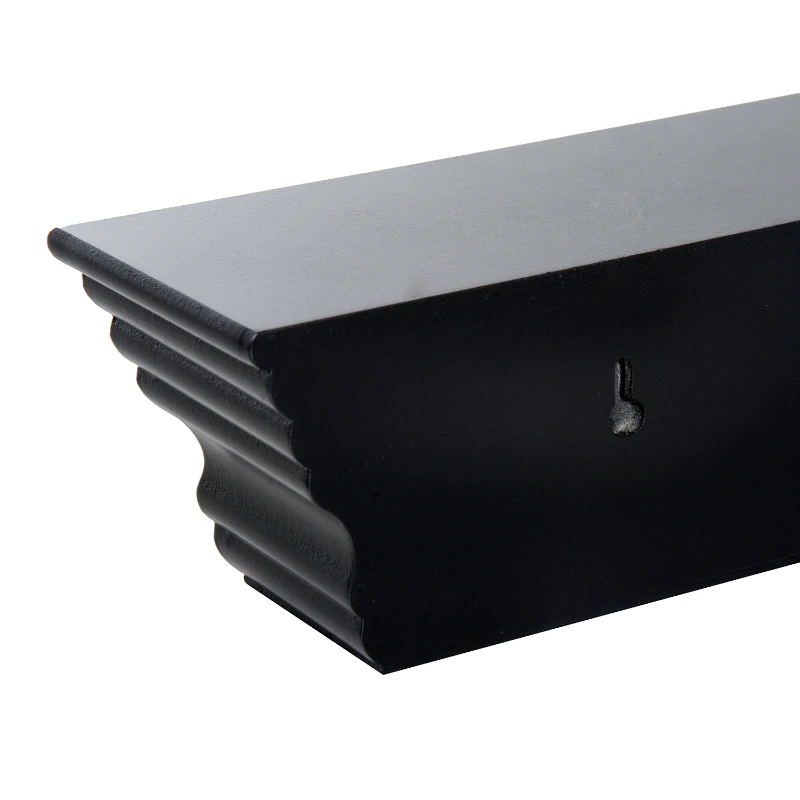 HOMCOM Floating Wall Shelf Ledge Wall Mounted Display Storage Rack Set of 2 Black