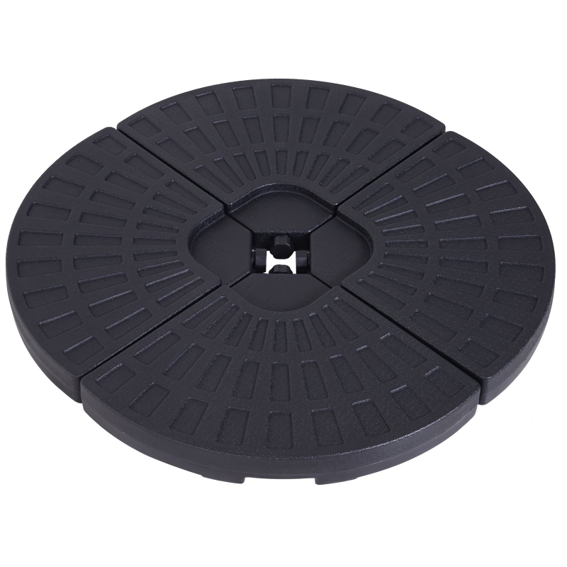 Outsunny Large 4 Piece Round Fillable Weighted Offset Market Patio Umbrella Base