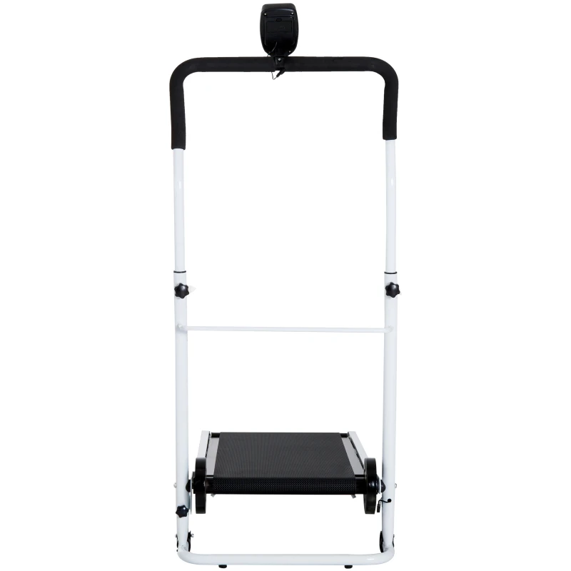 Soozier Foldable Manual Walking Treadmill Health Fitness Equipment Cardio Workout Machine w/ Wheels Home Gym