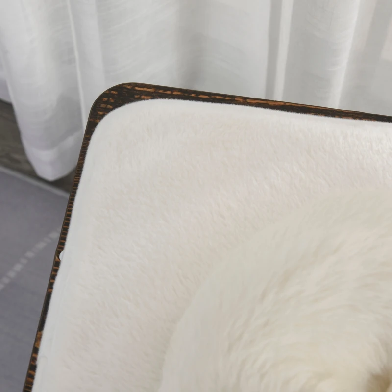 PawHut 2-Level Cat Tree Wooden Activity Tower for Pets with Super Soft Cushions, Fun Cat Feather Rope, and Scratch Posts