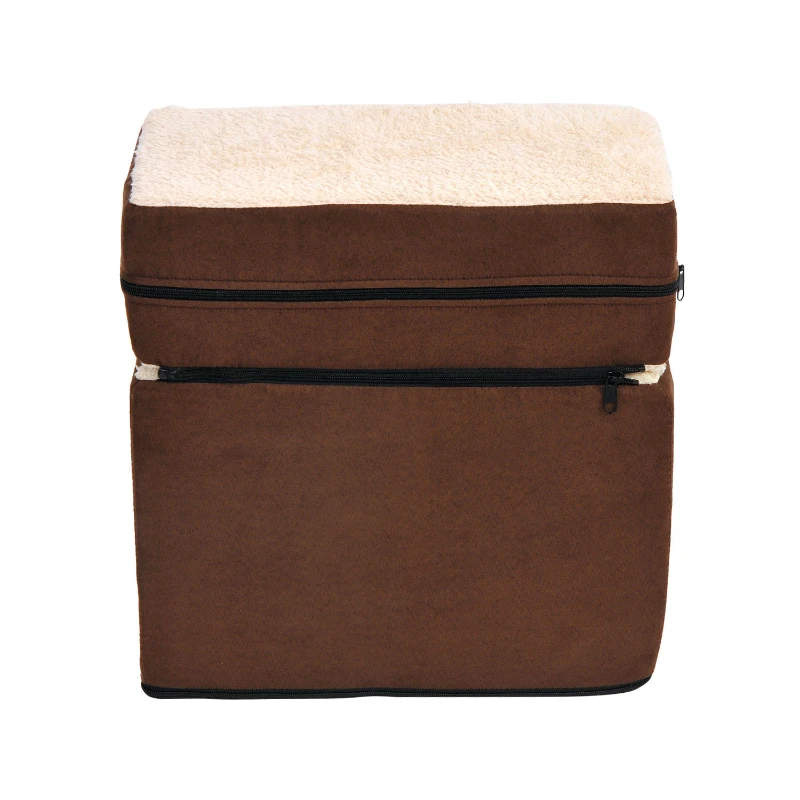 PawHut Easy Step Ultralight Portable Pet Stairs Soft for Cats and Dogs with Washable Cover 2&3 Steps in 1 Design