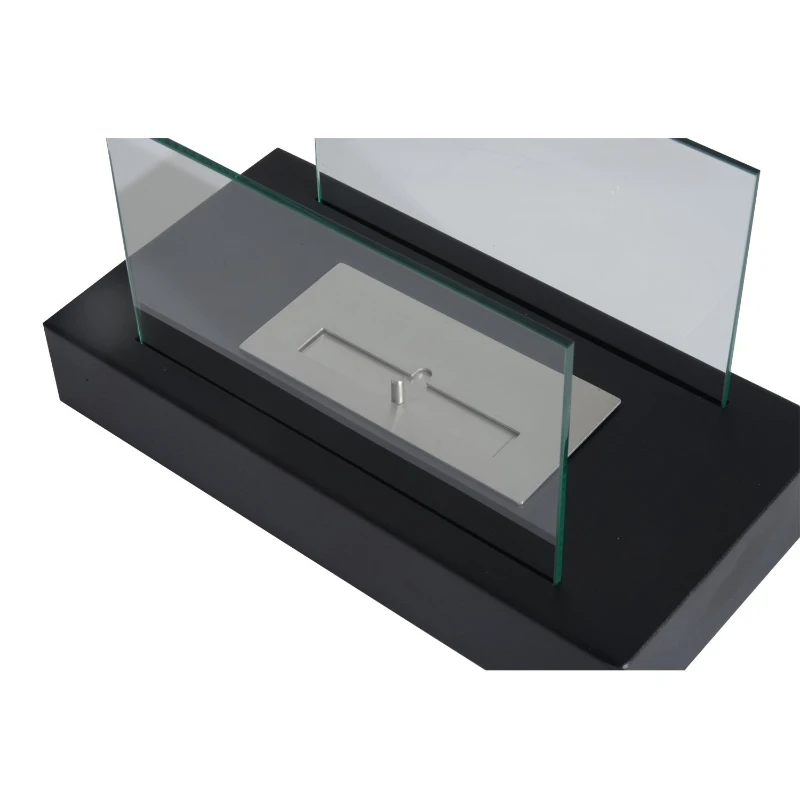 HOMCOM Portable Table Top Fireplace Firebox Bio Ethanol Burner Heater(Black)