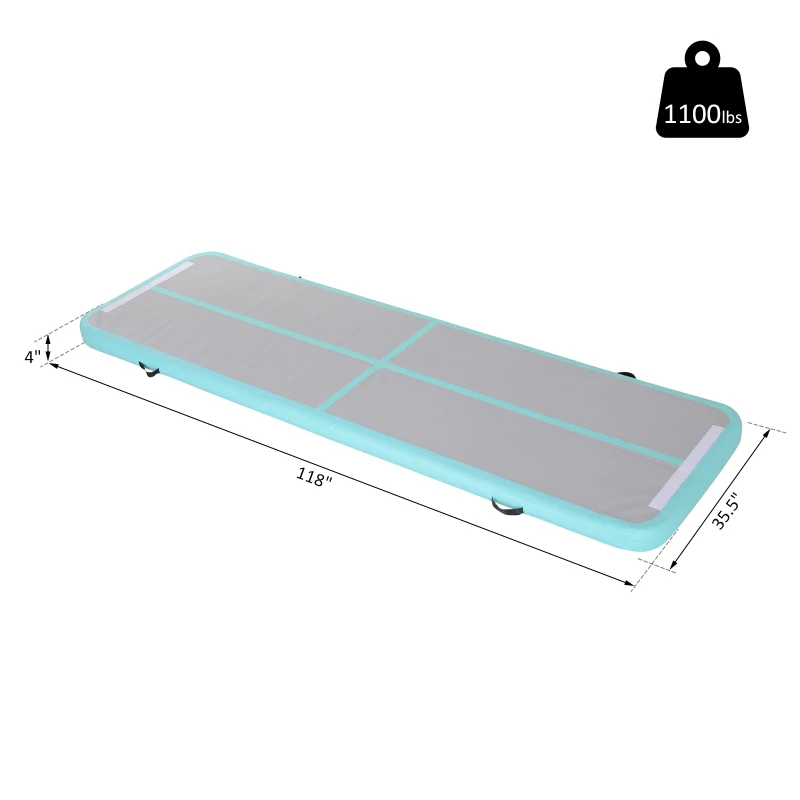 Soozier Inflatable Gymnastic Tumbling Mat Air Track Floor Yoga Cheerleading Exercise Pad