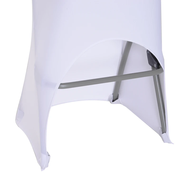 Outsunny 3pcs Garden Bar Table High Chair Set Folding Bistro Chat Set Metal Frame w/ Cover