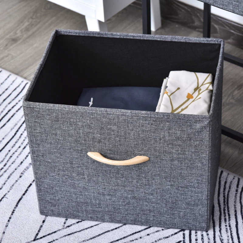 HOMCOM Industrial Bedroom Hall Tree Organizer with Long Coat Hanger Bar, 5 Fabric Foldable Drawers for Entryway, Bedroom, Office, Dorm Room