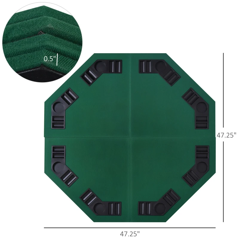 Soozier 48"/120cm Blackjack Poker Game Table Top Folding 8 Player Fit Various Desktop