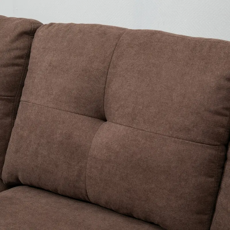 HOMCOM Living Room Multi-Piece Chaise Sofa Lounger w/Mid-Century Style and Sturdy Frame