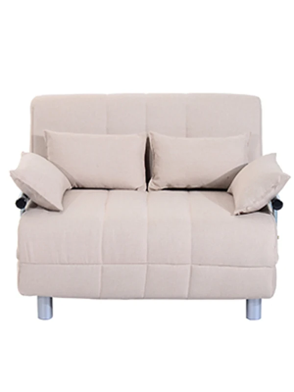 HOMCOM 3-in-1 Convertible Chair Sofa Bed Lounger Folding Bed with Adjustable Backrest and 4 Pillows Beige