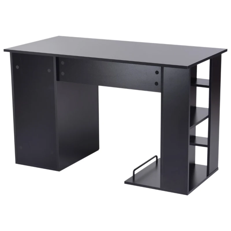 HOMCOM Computer Desk PC Workstation Table with Storage Shelves Drawer and Keyboard Tray, Black