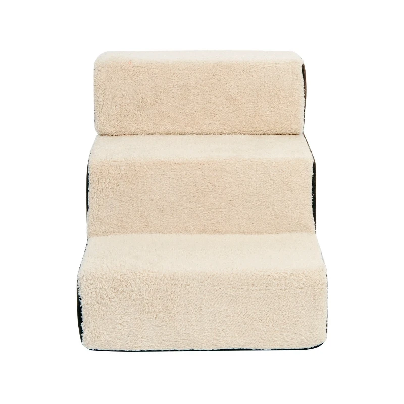 PawHut Easy Step Ultralight Portable Pet Stairs Soft for Cats and Dogs with Washable Cover 2&3 Steps in 1 Design