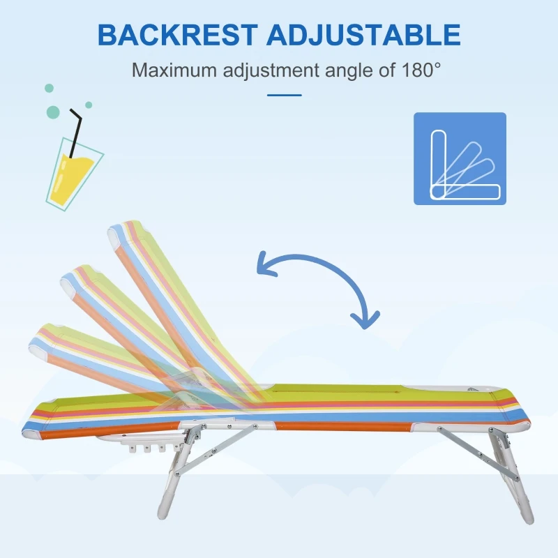 Outsunny Lightweight Chaise Lounge Chair for Kids with Foldable Function and No Assembly Required, Multi-Color