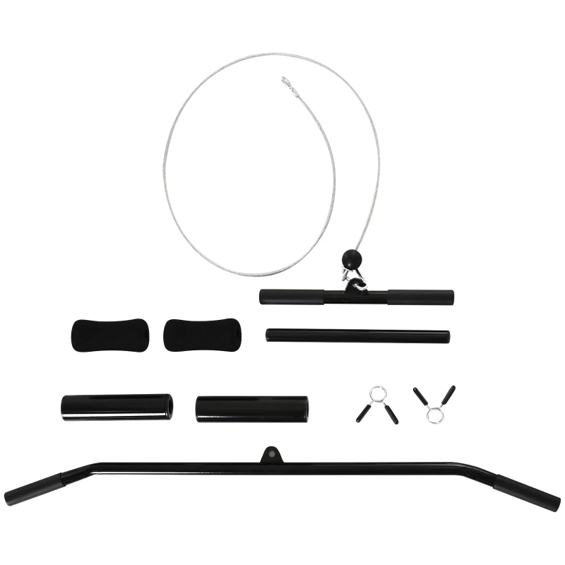 Soozier Power Rack Exercise Pulldown Weight Machine with 5 Adjustable Cable Positions for Strengthening Many Muscle Groups Home Gym, 41" x 47" x 71"