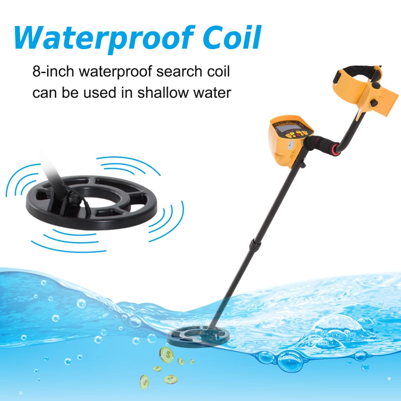 Outsunny Metal Detector w/ Adjustable Sensitivity Gold Search Device