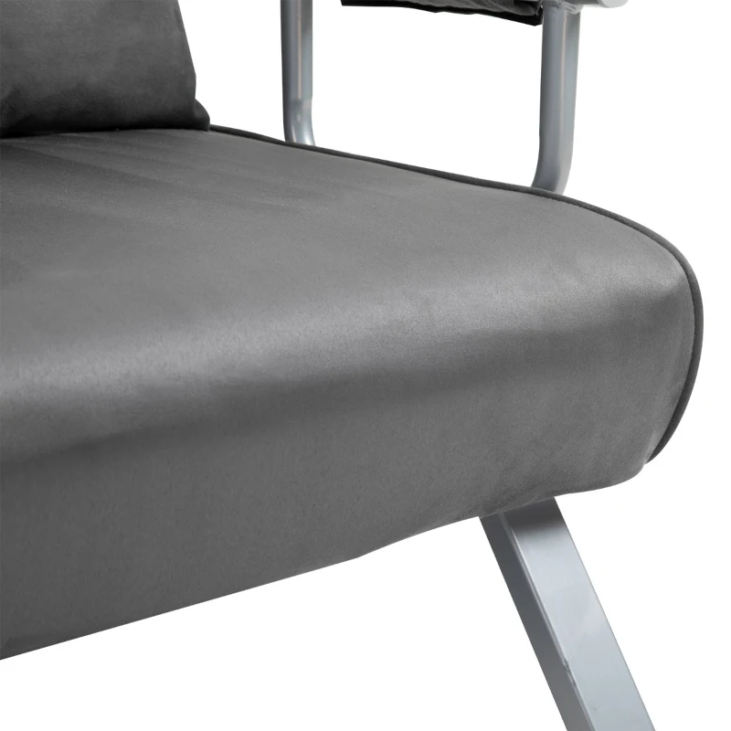 HOMCOM Convertible Double Sleeper Sofa Bed W/ 5 Backrest Position Folding Loveseat