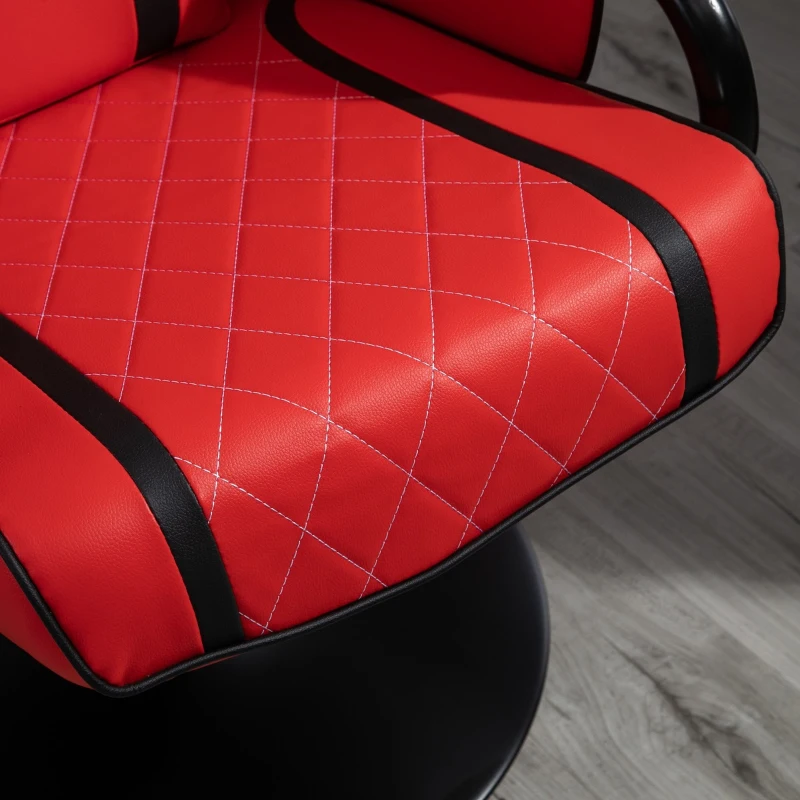 Vinsetto High Back Video Gaming Recliner with Ottoman, Racing Style PC Computer Office Chair, Swivel with Headrest & Lumbar Support, Adjustable Height, Red/Black