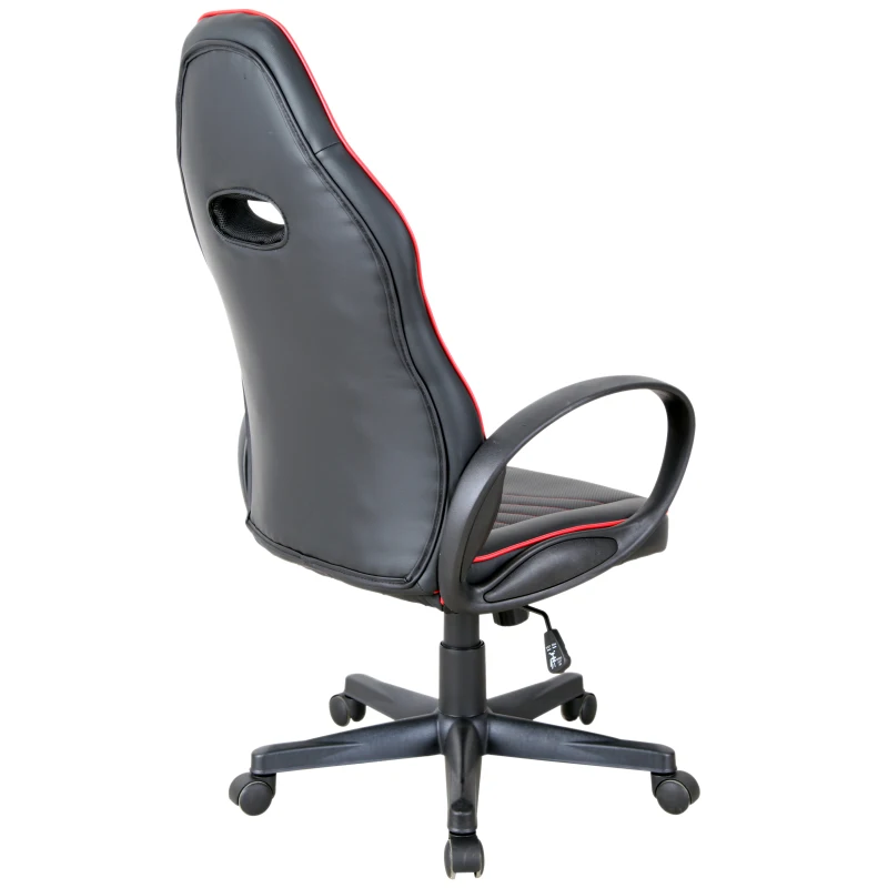 Vinsetto Executive PU Leather Rocking Office/ Gaming Chair Adjustable Padded Seat with Wheels Black/Red