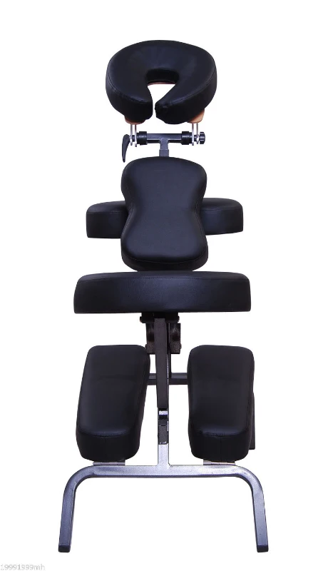 HomCom 3" Foam Portable Massage Chair PU Leather Spa Beauty Chair Black