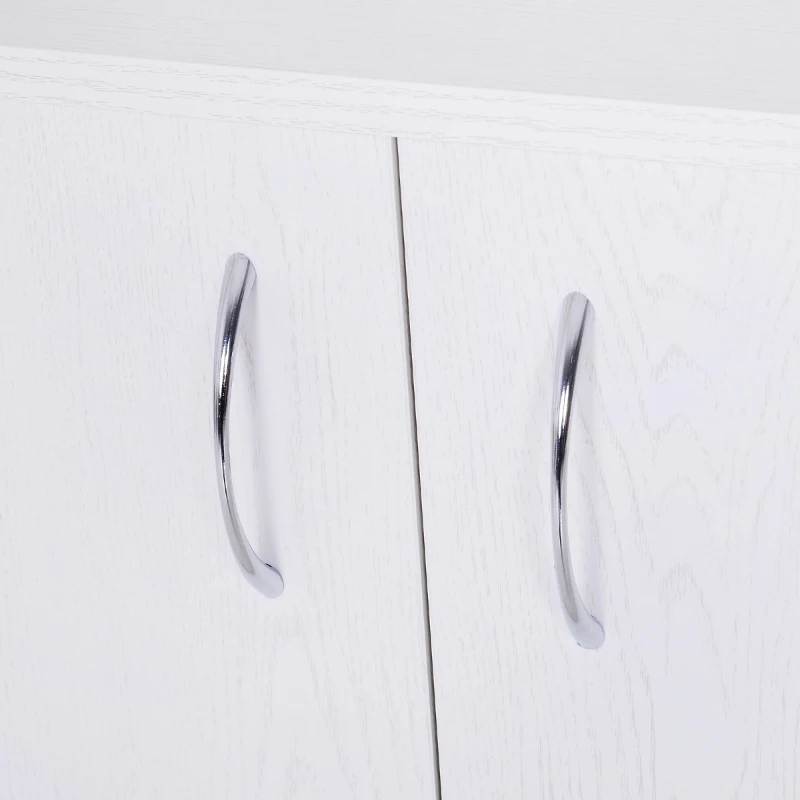 HOMCOM Microwaves Cart on Wheels with Storage Shelf and Cabinet White Oak Grain Color