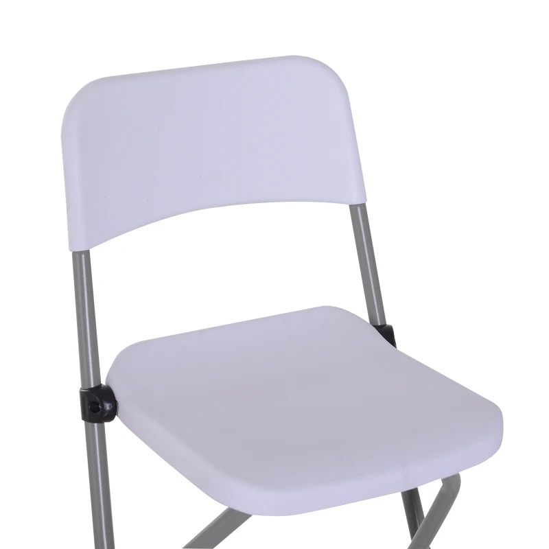 Outsunny 3pcs Garden Bar Table High Chair Set Folding Bistro Chat Set Metal Frame w/ Cover