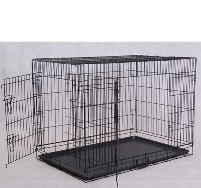 PawHut 36" 2Door Folding Dog Crate w/ DividerAosom.ca