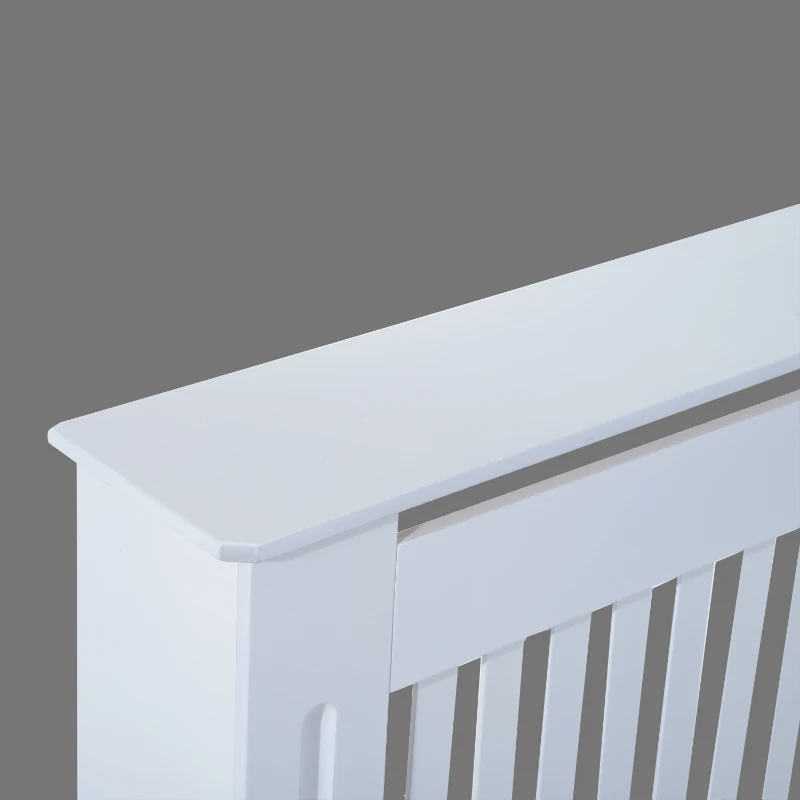 HOMCOM 60" Radiator Cover Painted Slatted MDF Cabinet Lined Grill White