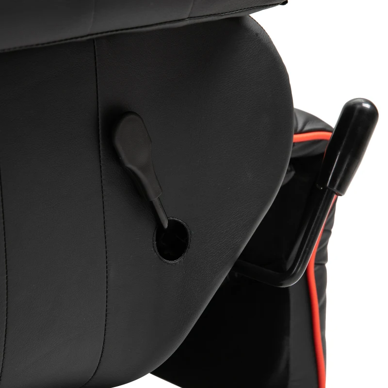 Vinsetto High Back Racing Style Gaming Chair, PU Leather Gamer Recliner Chair with Swivel Pedestal Base, Adjustable Footrest, and Head Pillow, Black