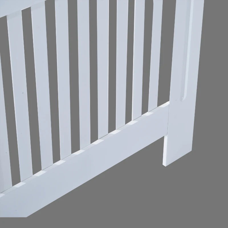 HOMCOM 60" Radiator Cover Painted Slatted MDF Cabinet Lined Grill White