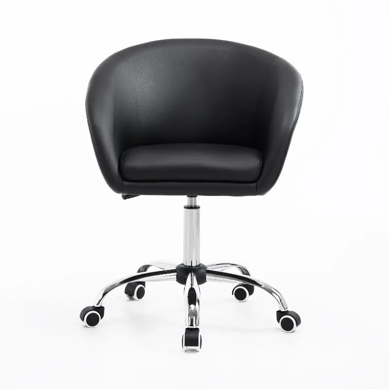 HOMCOM Rolling Swivel Salon Stool Adjustable Hydraulic Tattoo Spa Massage Bucket Chair  PU Leather with Back Rest