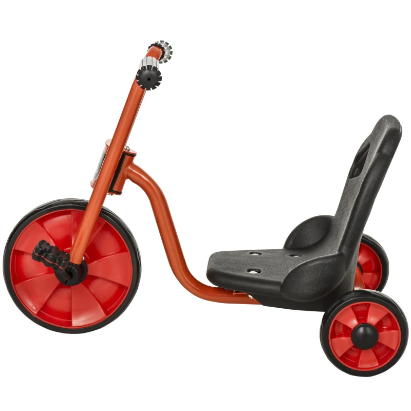Qaba Kids Tricycle with 10" Big Wheels Toddler Pedal Pusher Trike Bike for 2-6 Boys and Girls, Ride-on Toy for Indoor Outdoor 27.5" x 20" x 20.5", Red