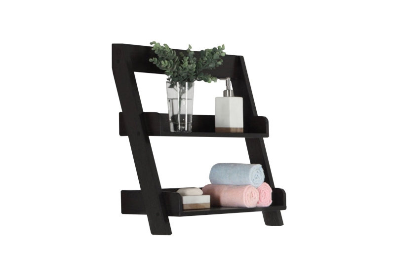 Monarch 24" 2-Tiered Bathroom Wall Mount Open Storage Shelf - Cappucino