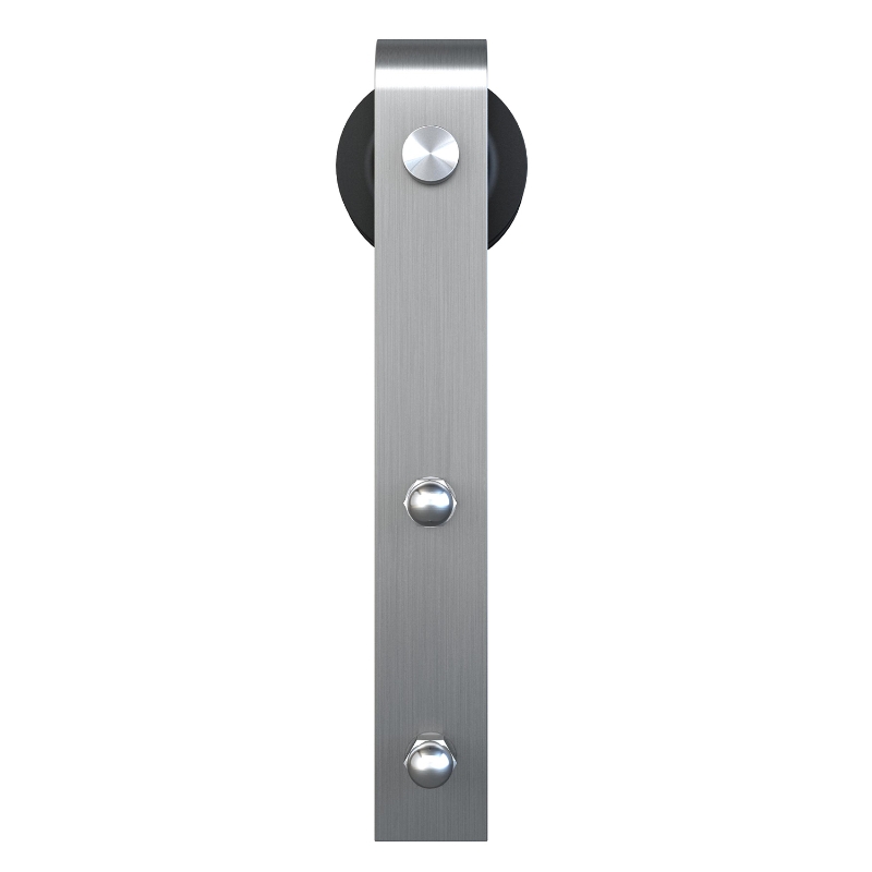 HOMCOM 8FT Modern STAINLESS STEEL Sliding Wood Barn Door Hardware Kit Track Set Door System Silver