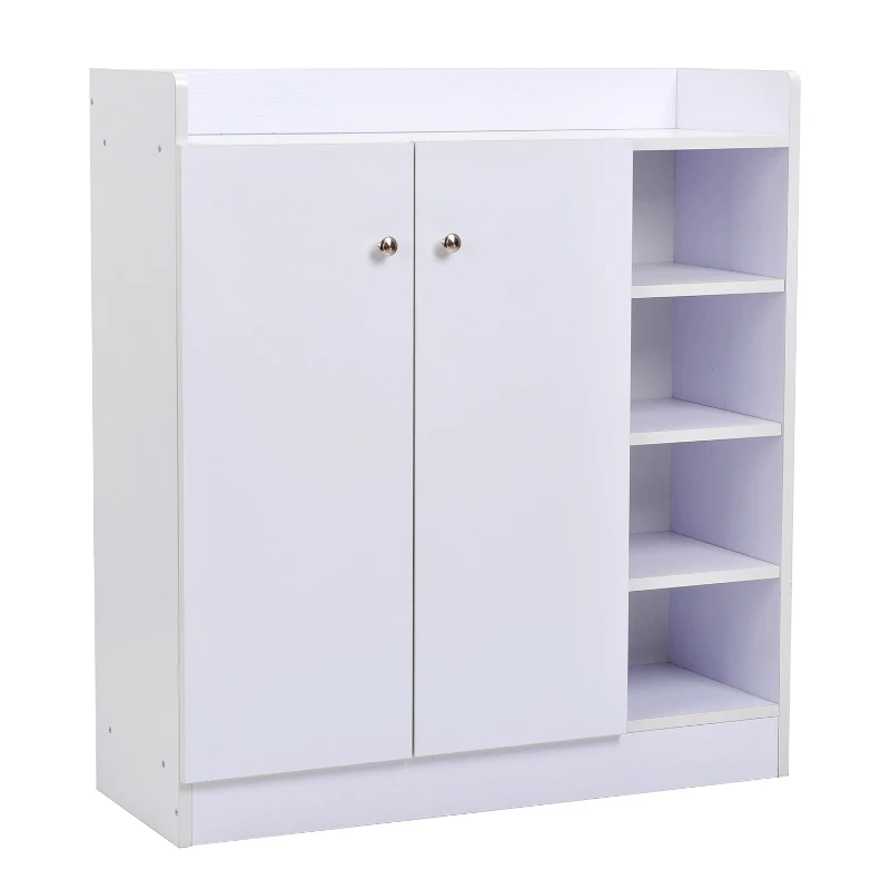 HOMCOM Wood Shoe Cabinet 2 Door 12 Pairs Entryway