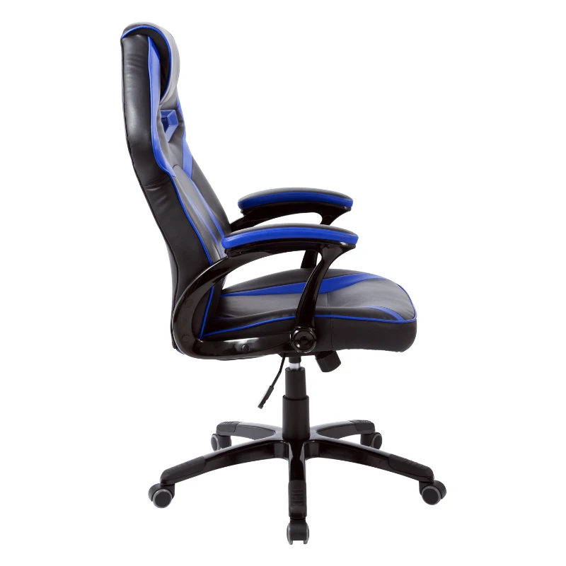 HOMCOM Gaming Racing Chair Rocking Function Computer Seat High Back Adjustable Padded Armrest Home Office Blue
