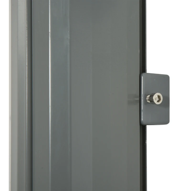 Outsunny 10' Retractable Folding Patio Privacy Side Awning with 50+ UV Protection, 2 Wall Brackets, & Polyester, Grey