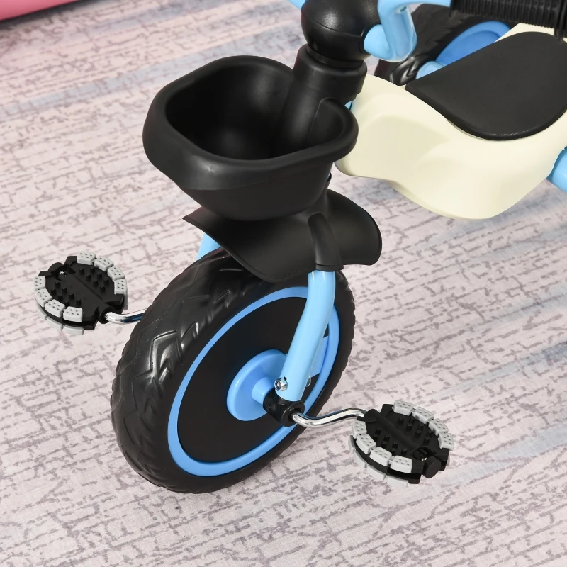 Qaba 3 Wheel Foldable Kids Tricycle Walking Toddler Bike for for 3-5 Year-old Boys & Girls Blue