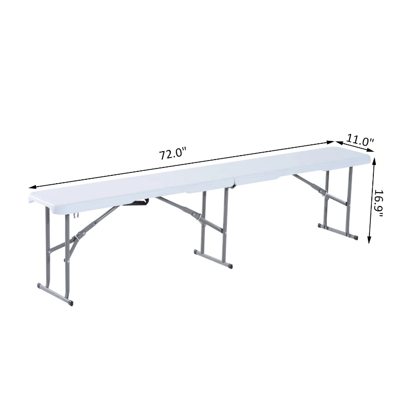 Outsunny 6' Long Folding Bench Outdoor Camping Picnic Garden Party Seat
