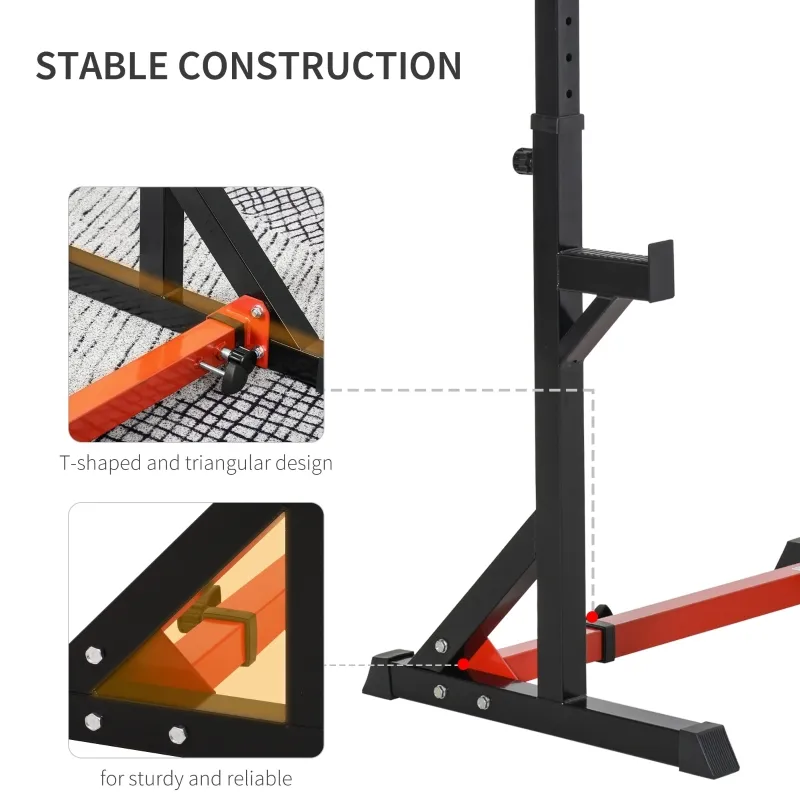 Soozier Barbell Rack Stand, Easily Adjustable Barbell Squat Rack for Home Gym Equipment, Strength Training Fitness Gift for Men & Women