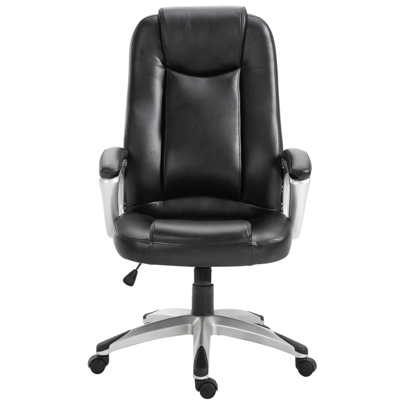 Vinsetto Executive PU Leather Rocking Gaming Office Chair Adjustable Padded Seat with Wheels Black