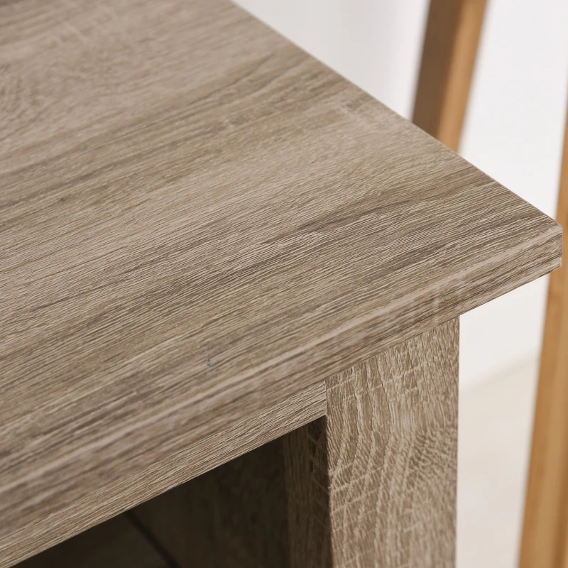 HOMCOM 60" W x 23.5" H Electric Fireplace Mantel TV Stand, Media Console Center Cabinet with 2 Adjustable Shelves, 4 Cable Management Holes and Fits up to 65" TV, Brown