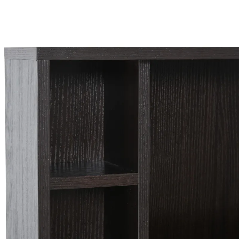 HOMCOM Wall Mounted Desk with Storage Shelves, Floating Desk with Foldable Tabletop, Space Saving Computer Writing Table, Coffee