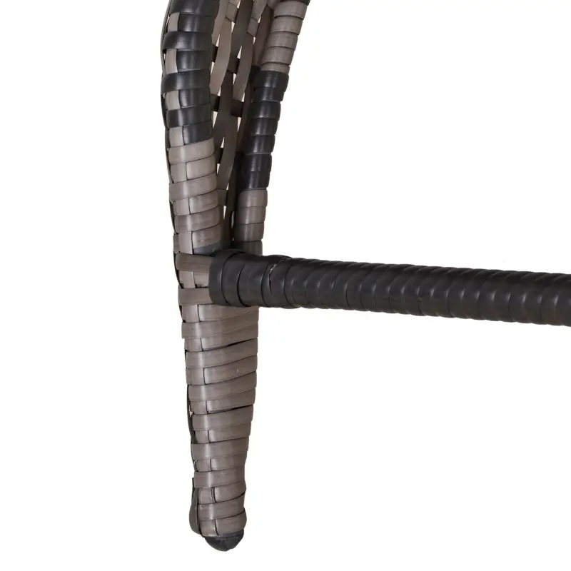 Outsunny Patio Wicker Adirondack Chair, Outdoor All-Weather Rattan Fire Pit Chair w/ Soft Cushions, Tall Curved Backrest and Comfortable Armrests for Deck or Garden, Gray